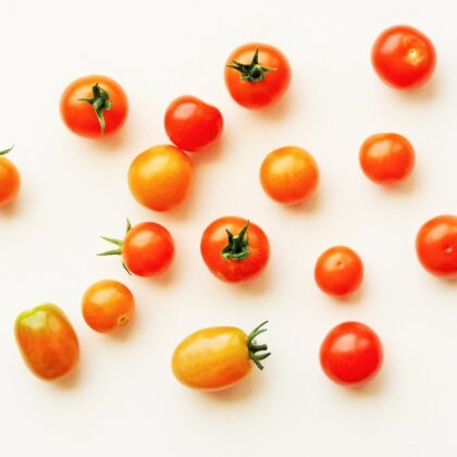 quelques tomates cerises jaunes et rouges